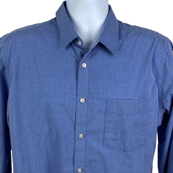 Van Heusen Button Down Shirt Men's Medium 15-15.5 Blue White - Picture 4 of 8